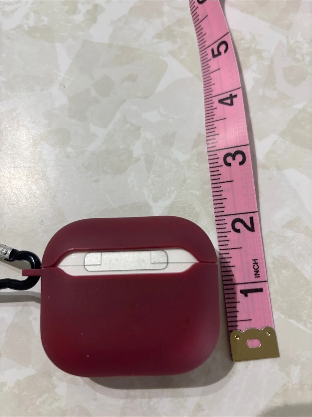 AirPods 3 Protective Burgundy Silicone Casewith Carabiner(AirPods not included)